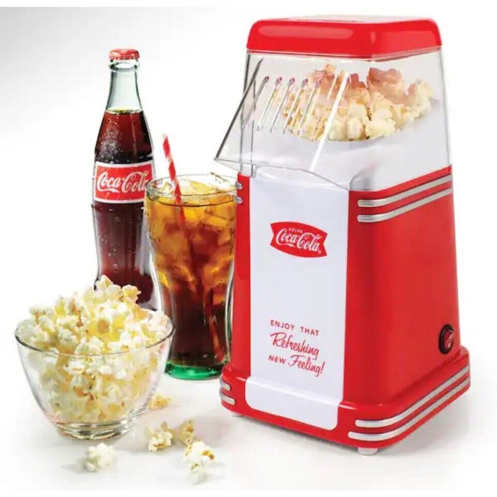 Nostalgia Electrics Coca Cola Mini Counter Top Hot Air Popcorn Maker New - Coke